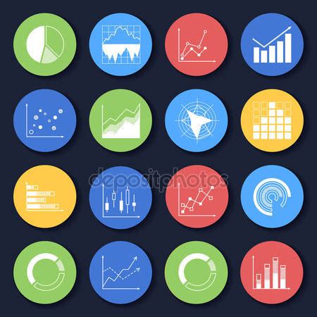 Business Chart Icons Set Flat Stock Vector Image By Macrovector 59266767