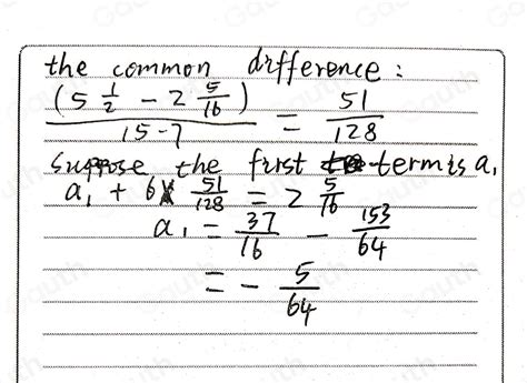 Solved Find The First Term And The Common Difference Of An A P Whose