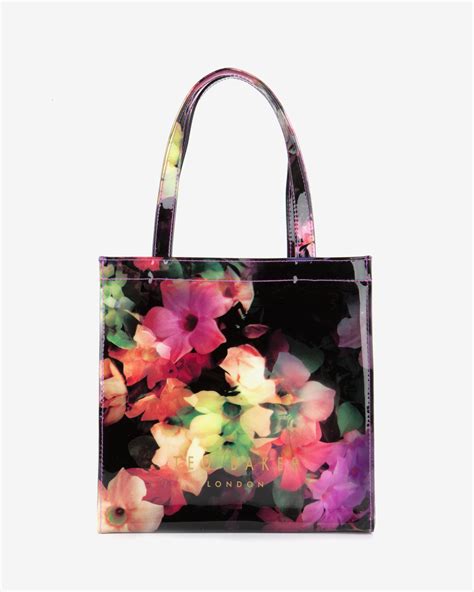 Ted Baker Small Cascading Floral Shopper Bag In Black Lyst