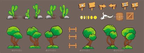 Wild West Platformer Tileset Game Assets Graphicriver