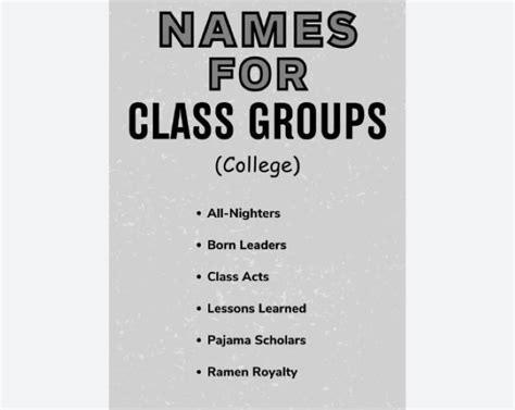 Creative Group Names for Students