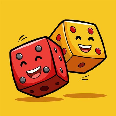 Premium Vector | A cartoon drawing of dice and dice with one that says ...