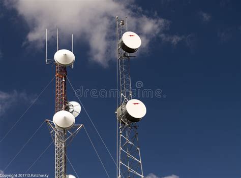 Microwave Radio Towers Editorial Stock Image Image Of