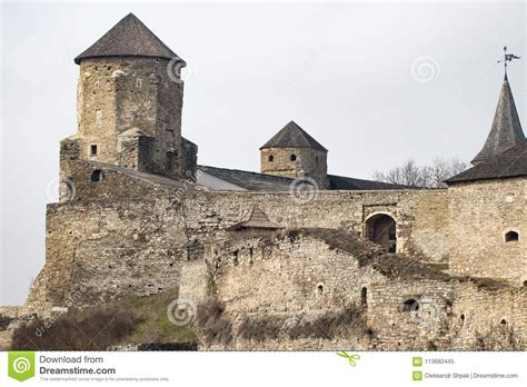 Fortaleza De Kamianets Podilskyi Construida En El Siglo Xiv Vista A