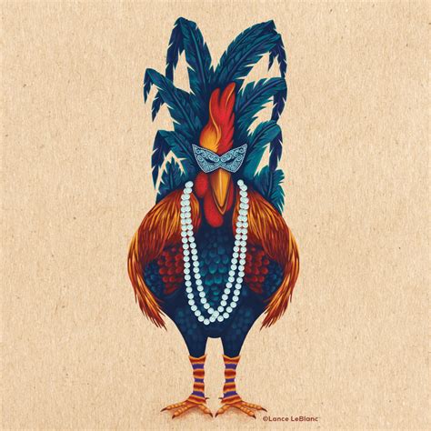 Lance LeBlanc Design » Mardi Gras Chicken Illustration