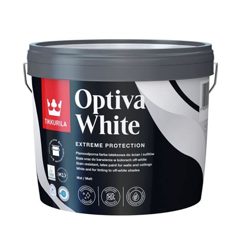 Farba Tikkurila Optiva White Opakowanie Litra Estudiokoloru Pl