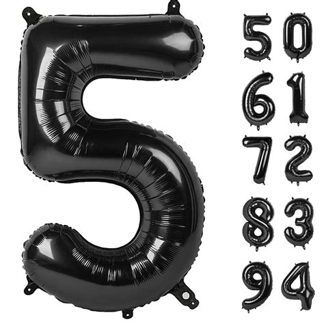 40 Inch Black Large Numbers 0 9 Digit Helium Balloons Foil Mylar Big