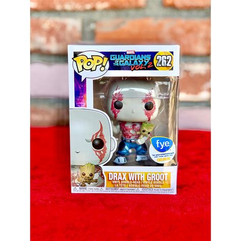 Funko Pop Marvel Guardians Of The Galaxy Drax With Groot 262 Exclusivo