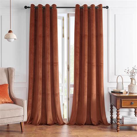 Amazon.com: Timeper Burnt Orange Curtains - 90 inchesThermal Insulated ...