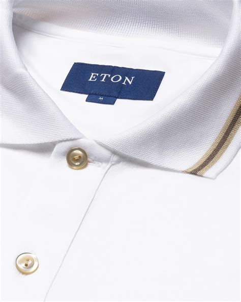 White Filo di Scozia Polo Shirt—Long Sleeve - Eton