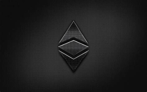 Ethereum black logo, cryptocurrency, grid metal background, Ethereum ...