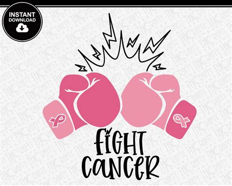 Fight Cancer Svg Cancer Awareness Svg Pink Ribbon Etsy