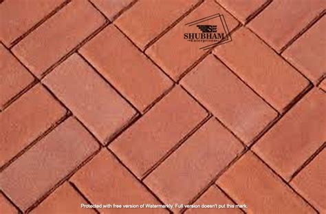 Outdoor Rectangular Concrete Brick Paver Red Size 200x100x60