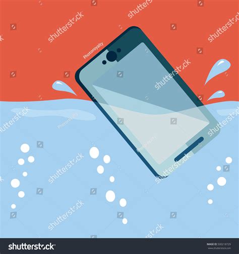 Smart Phone Drop Into Water Splashes Stock Vector (Royalty Free