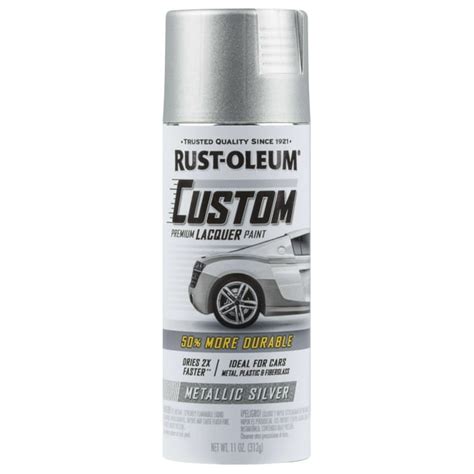 Metallic Silver, Rust-Oleum Automotive Custom Lacquer Spray Paint, 11 ...