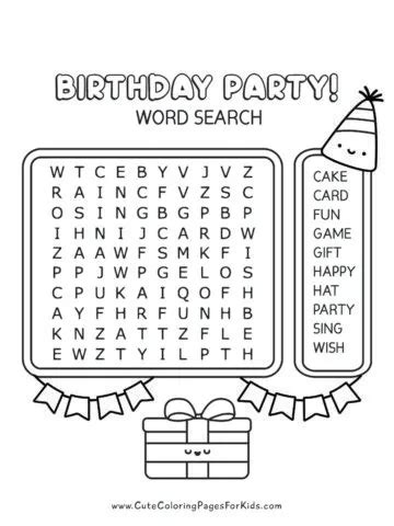 Free Printable Word Searches for Kids - Cute Coloring Pages For Kids