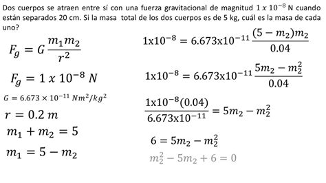 Física Ley de Gravitación Universal Ejemplo 3 YouTube