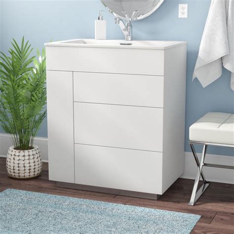 Ivy Bronx Ensemble De Meuble Lavabo Mural Simple L 29 8 Po X P 18 75 Po