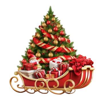 Santa Claus Sleigh Christmas Tree Gifts Santa Claus Sleigh Christmas