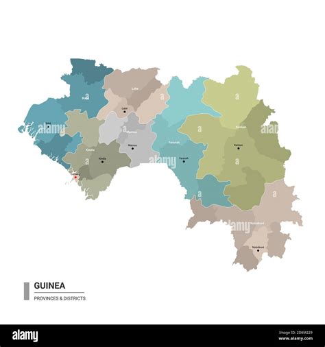 Mapa Detallado De Guinea Con Subdivisiones Mapa Administrativo De