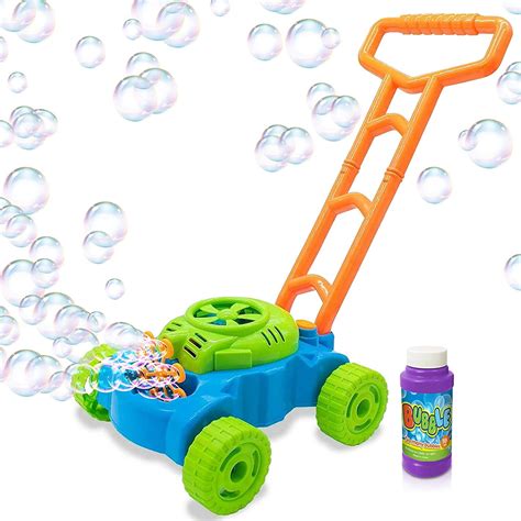 Jelly Comb Bubble Lawn Mower Toy With Realistic Sounds Push Along Bubble Blower Toys For Boys