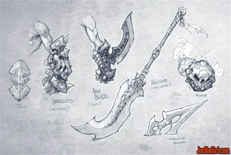 joemadart.com: Darksiders game weapons concept art