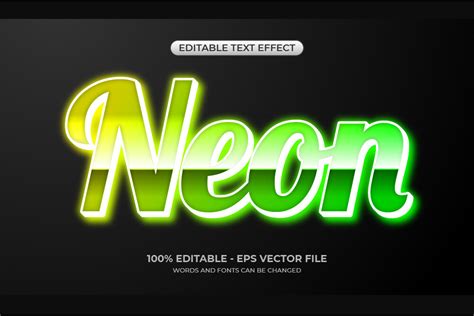 D Neon Text Effect With Green Lights Graphic By Alfaruki Design