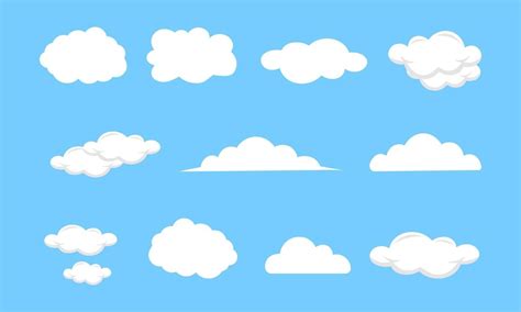 White Clouds Vector Set 2209589 Vector Art at Vecteezy