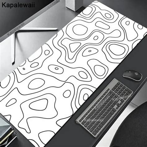 Topographic Map Gamer Mousepad Minimalist Mouse Pad Large Mouse Mat ...