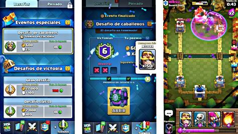 GANO EL DESAFIO DE CABALLEROS EN CLASH ROYALE CON MAZO DE BRUJA