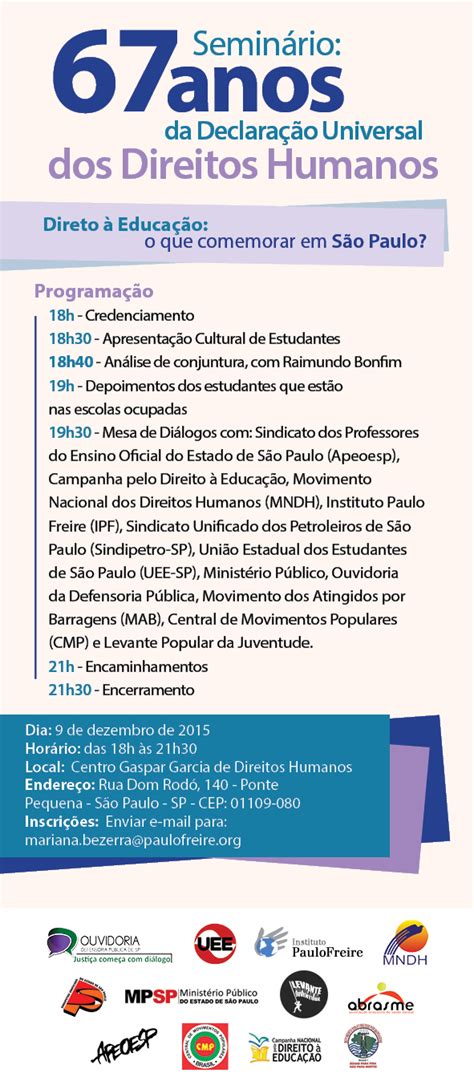 Seminário 67 Anos Da Declaração Universal Dos Direitos Humanos