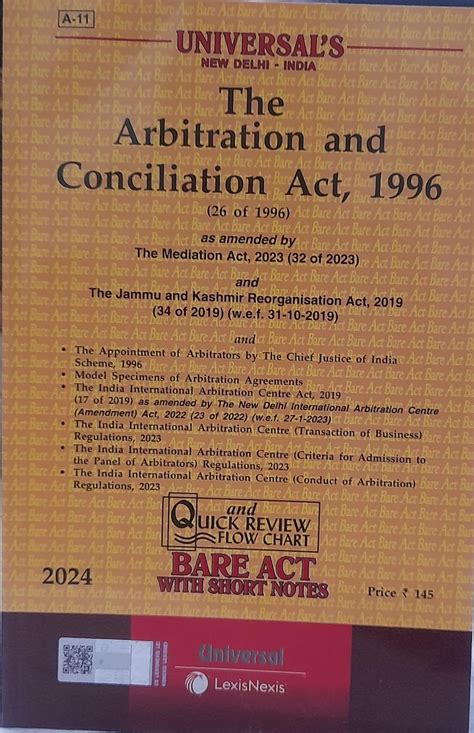 The Arbitration And Conciliation Act 1996 Bare Act Buy Online Law Books India Khetrapal