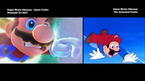 Super Mario Odyssey Trailer Side By Side Official E3 2017 The