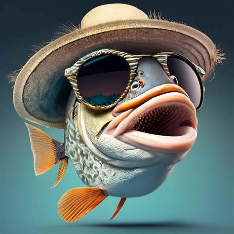 Premium Ai Image D Render Of A Fish Wearing Sunglasses