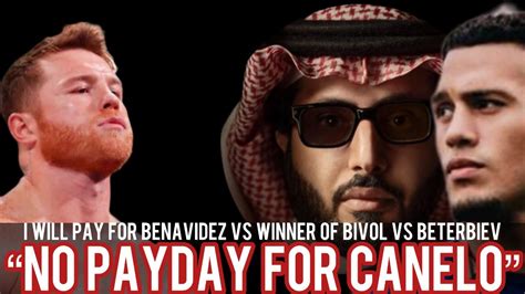 NO PAYDAY For Canelo Turki Alalshikh Interested In Benavidez Vs