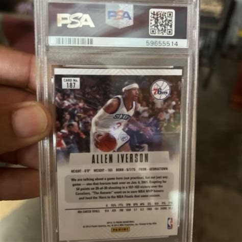 2012 13 Panini Prizm Silver Prizm 187 Allen Iverson For Sale Online