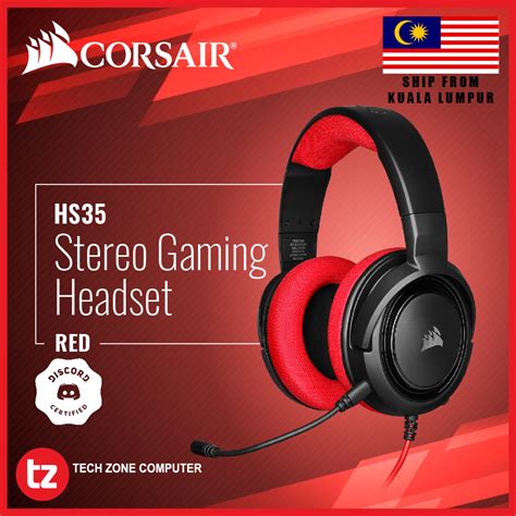 Corsair Hs35 3 5mm Stereo Gaming Headset [red] Ca 9011198 Ap