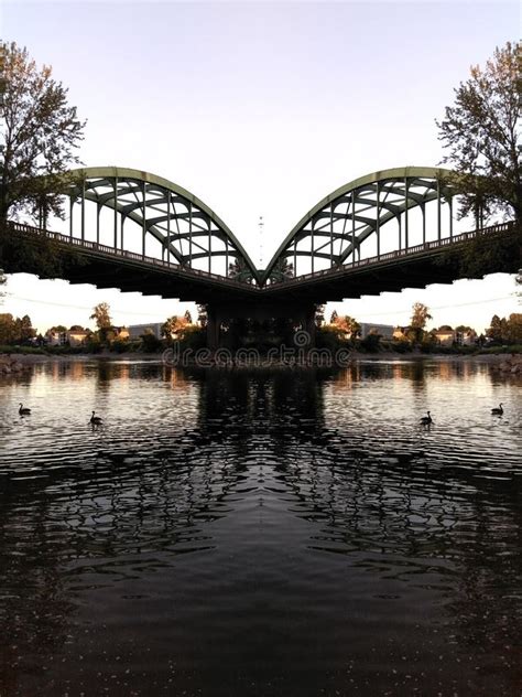 Mirrored Brige Stock Image Image Of Brige Beauty Double 122781179