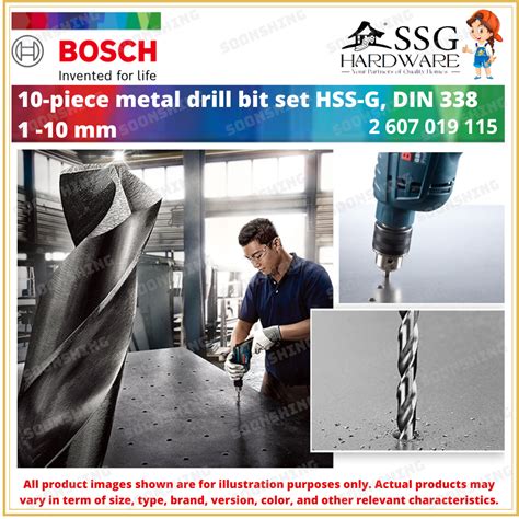 Bosch Metal Drill Bit Hss G Din 338 10 Pics Set Hss Twist Drill Bit Ground For Rotary Drills