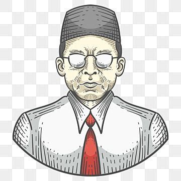 Mohammad Vector PNG Images Drs H Mohammad Hatta In Cartoon With