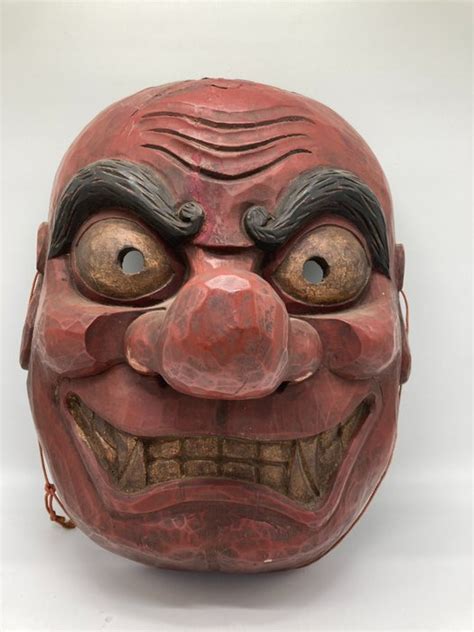 Sculpture Large Size Noh Mask Wood Japanese Catawiki