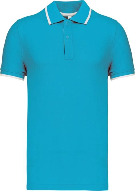 Polo Heren S Kariban Kraag Met Knopen Korte Mouw Light Turquoise