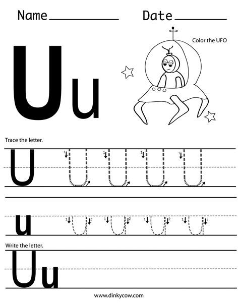 12 Letter U Worksheets For Young Learners Kitty Baby Love