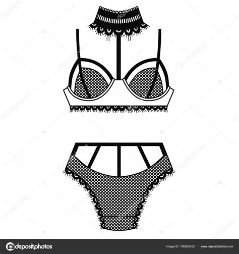 Hand Drawn Lingerie Panty And Bra Set Stock Vector Image By Comotom