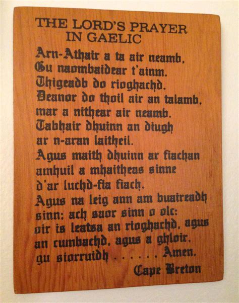 Ar N Athair The Lords Prayer In Gaelic Gaelic Revitalization