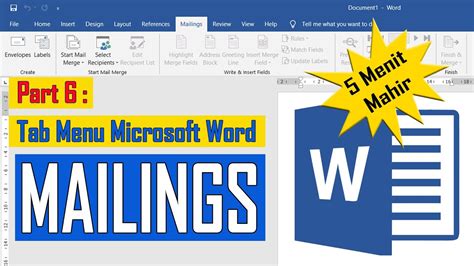 Fungsi Tab Menu Mailings Microsoft Word YouTube