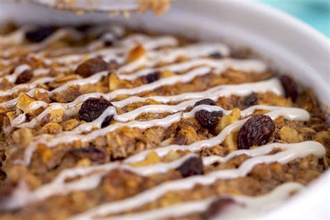 Cinnamon Roll Baked Oatmeal Mind Over Munch