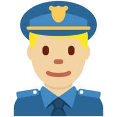 Man Police Officer Medium Light Skin Tone Emoji