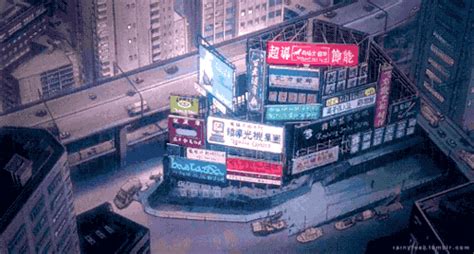 View 15 Aesthetic Anime Rain City Gif