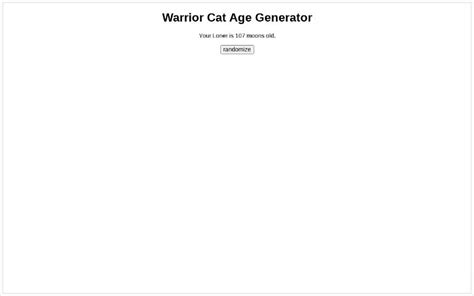 Warrior Cat Age Generator